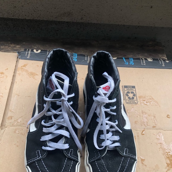 Vans Off The Wall 721454  Unisex’s Black Suede Hi High Top Black Shoes SZ M6,W8 - Picture 8 of 12